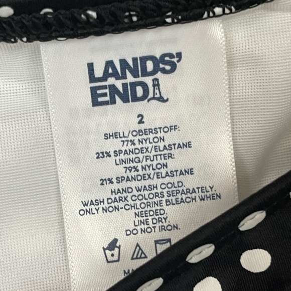 Lands'‎ End High Neck UPF 50 Modest Tankini Swimsuit Top Polka Dot Size 2 NWT - Picture 5 of 6